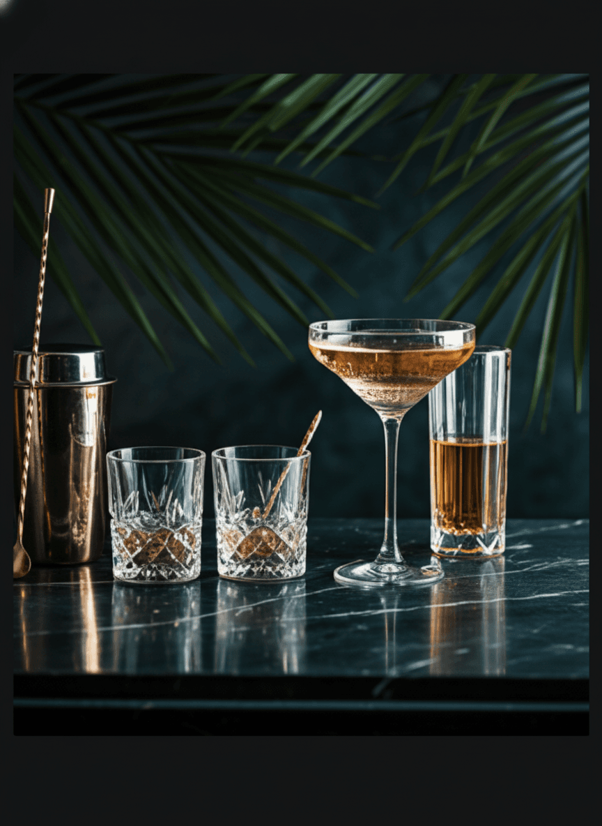 Botanical Noir bar counter